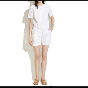 Madewell White Eyelet Lookback Romper 4